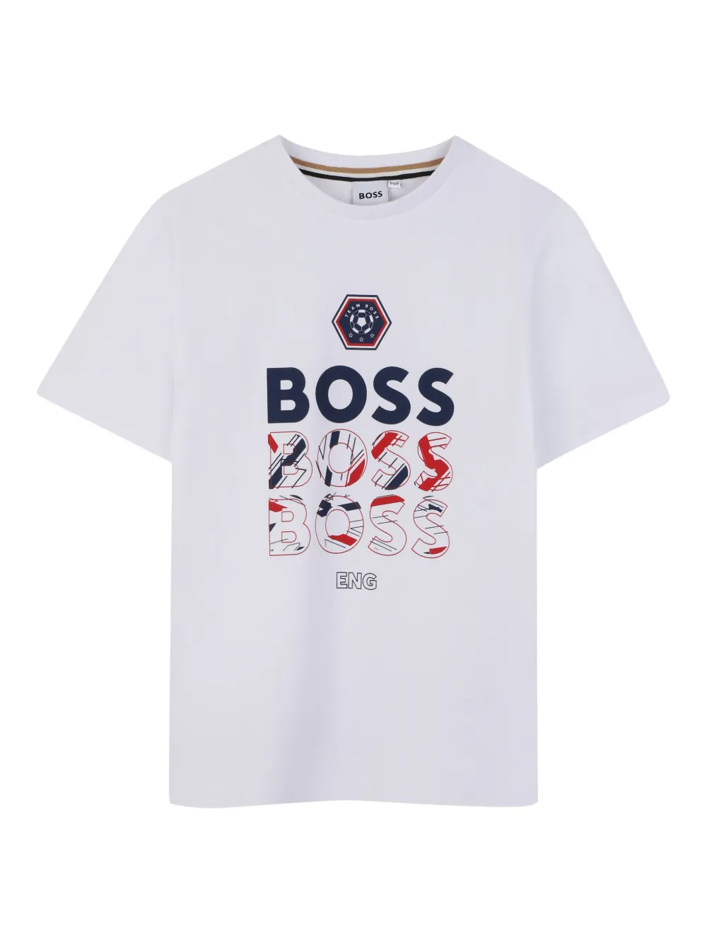 BOSS Kidswear T-shirt girocollo con logo - Bianco