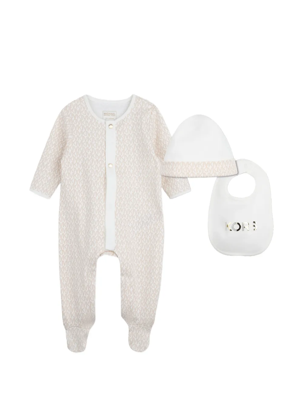 Michael Kors Kids Set neonato con bottoni automatici - Toni neutri