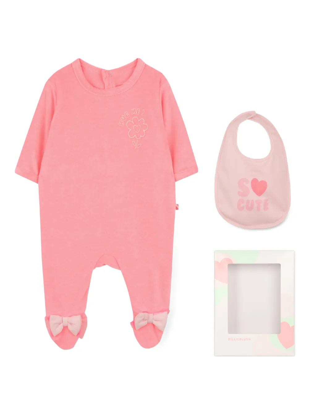 Billieblush bow-detail babygrow set - Rosa