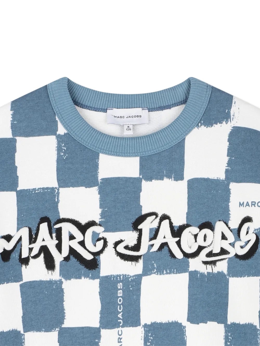  Marc Jacobs Kids Checkerboard-print Long-sleeve Sweatshirt - Blue 