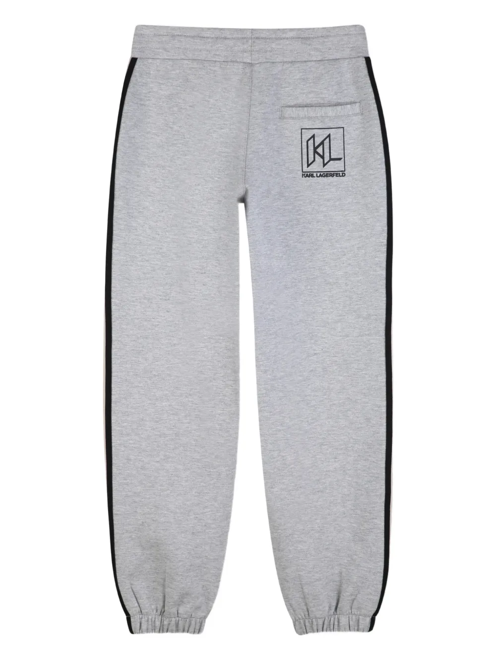Karl Lagerfeld Kids Gestreepte trainingsbroek met logo Grijs