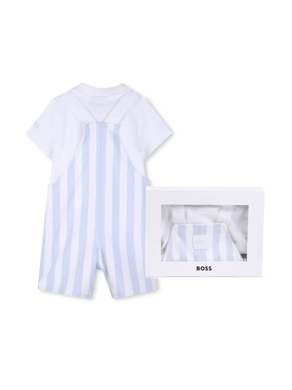 BOSS Kidswear Gestreept romperset Wit