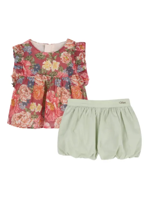 Chloé Kids blommigt babyset med volang