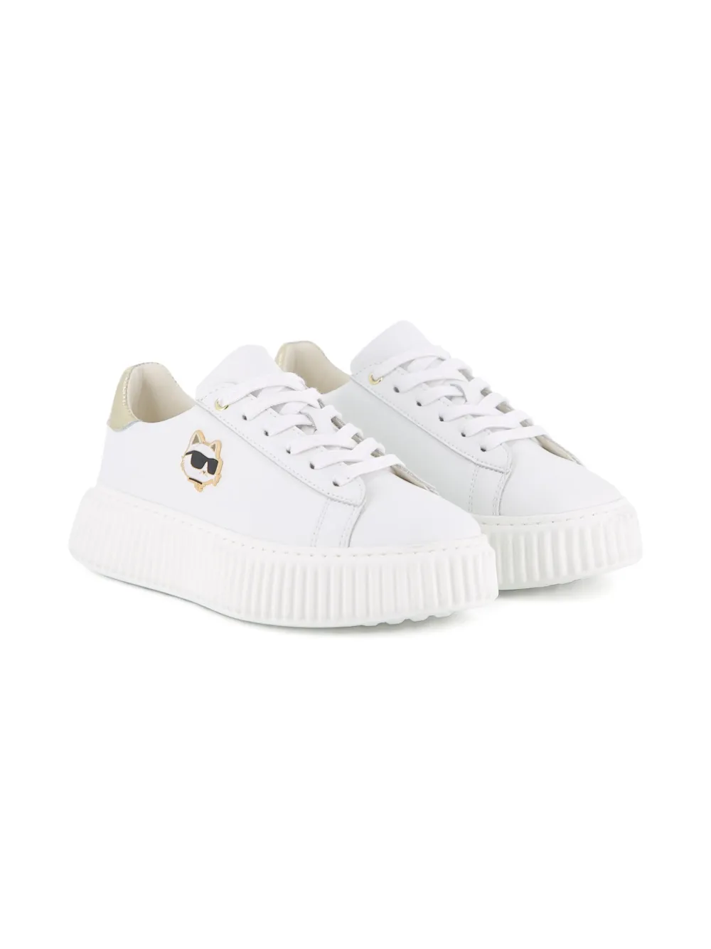 Karl Lagerfeld Kids logo-appliqué platform sneakers - Bianco