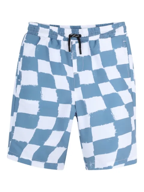 Marc Jacobs Kids checkered logo-patch swim shorts