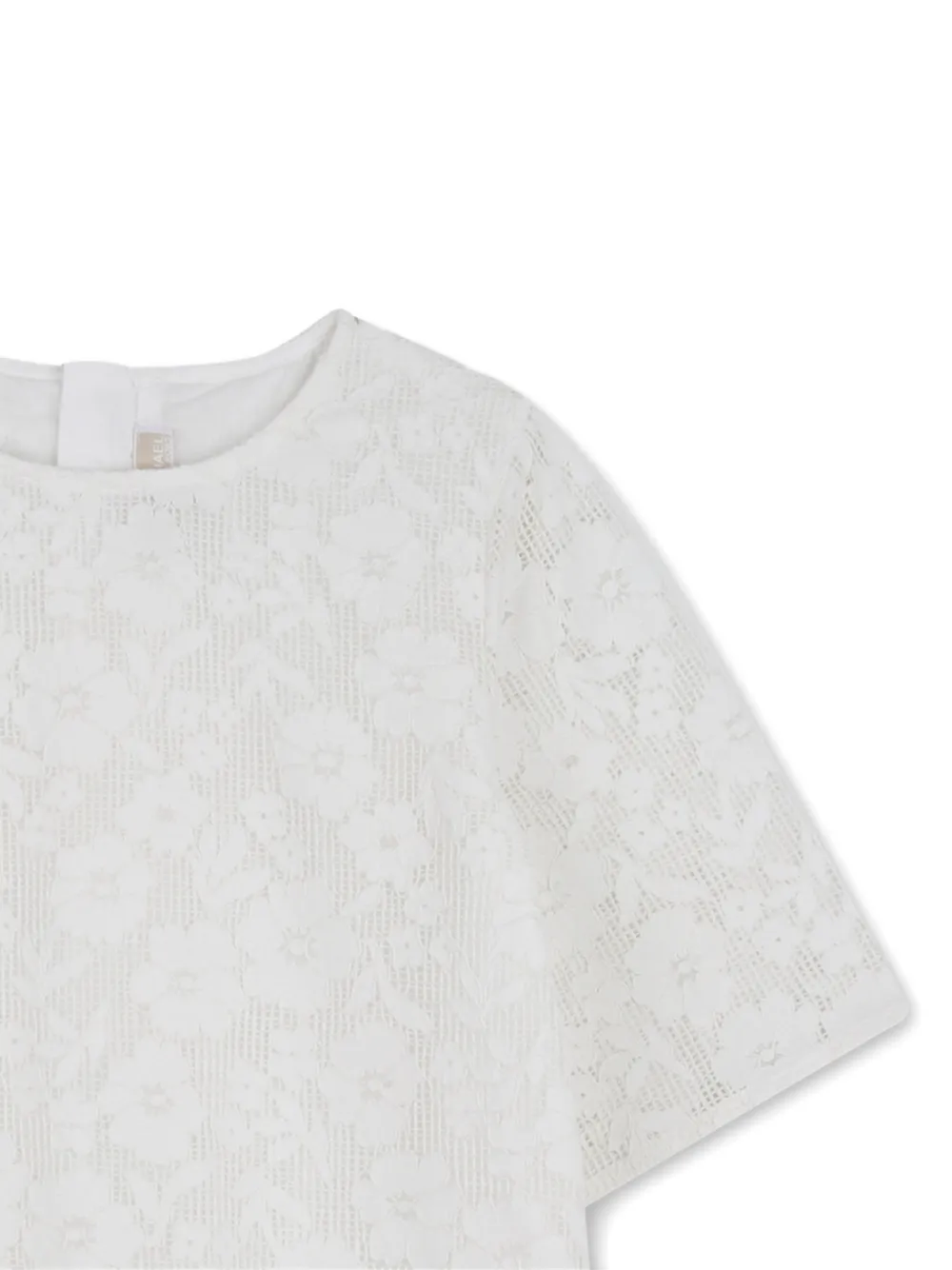 Michael Kors Kids Jurk met bloemenprint en korte mouwen Wit