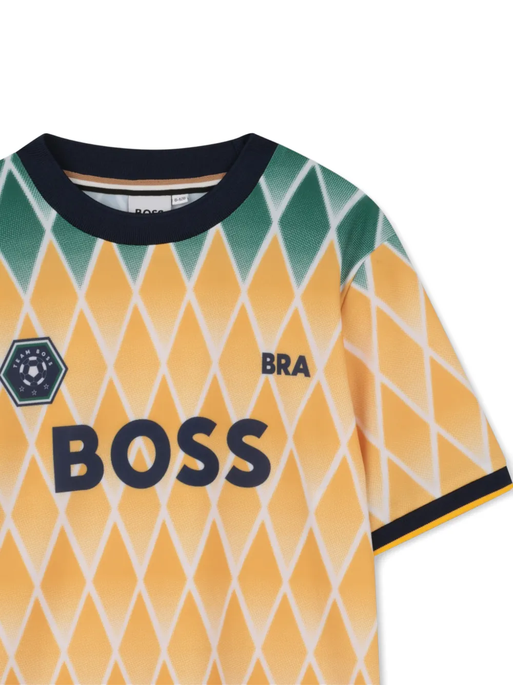 BOSS Kidswear T-shirt met diamantprint Geel