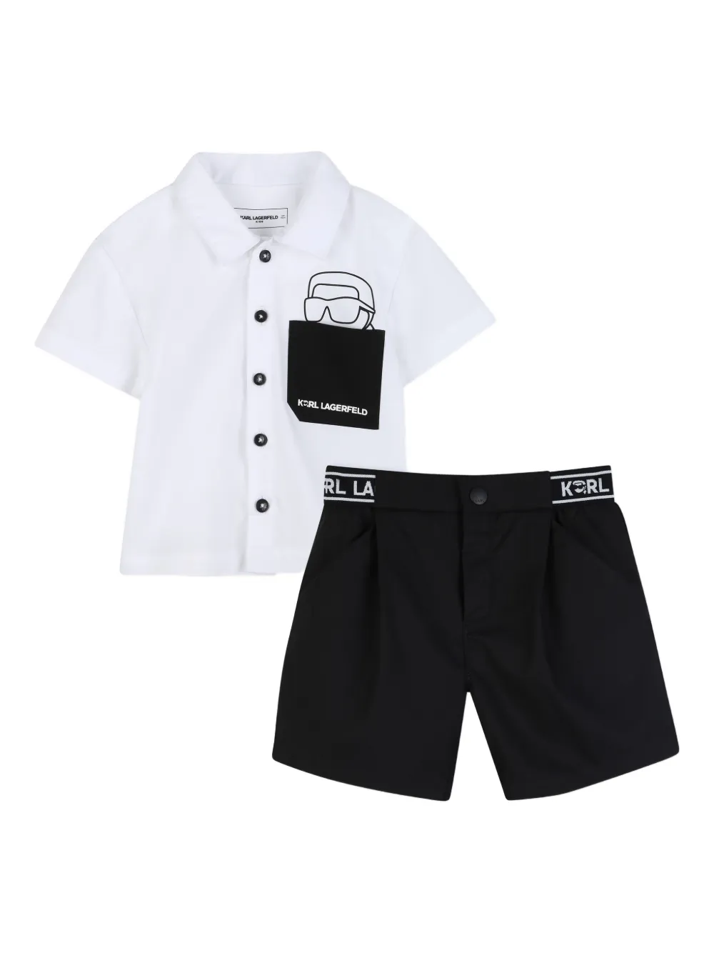 Karl Lagerfeld Kids logo-print shorts set - Bianco