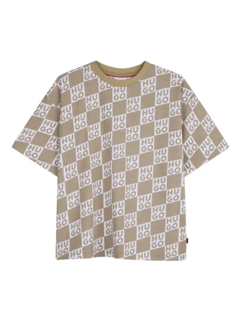 HUGO KIDS playera con estampado a cuadros