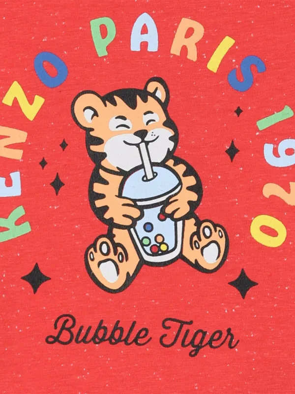 Kenzo Kids bubble-tea Tiger Graphic T-shirt | Red | FARFETCH