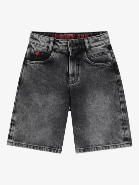 HUGO KIDS faded denim shorts