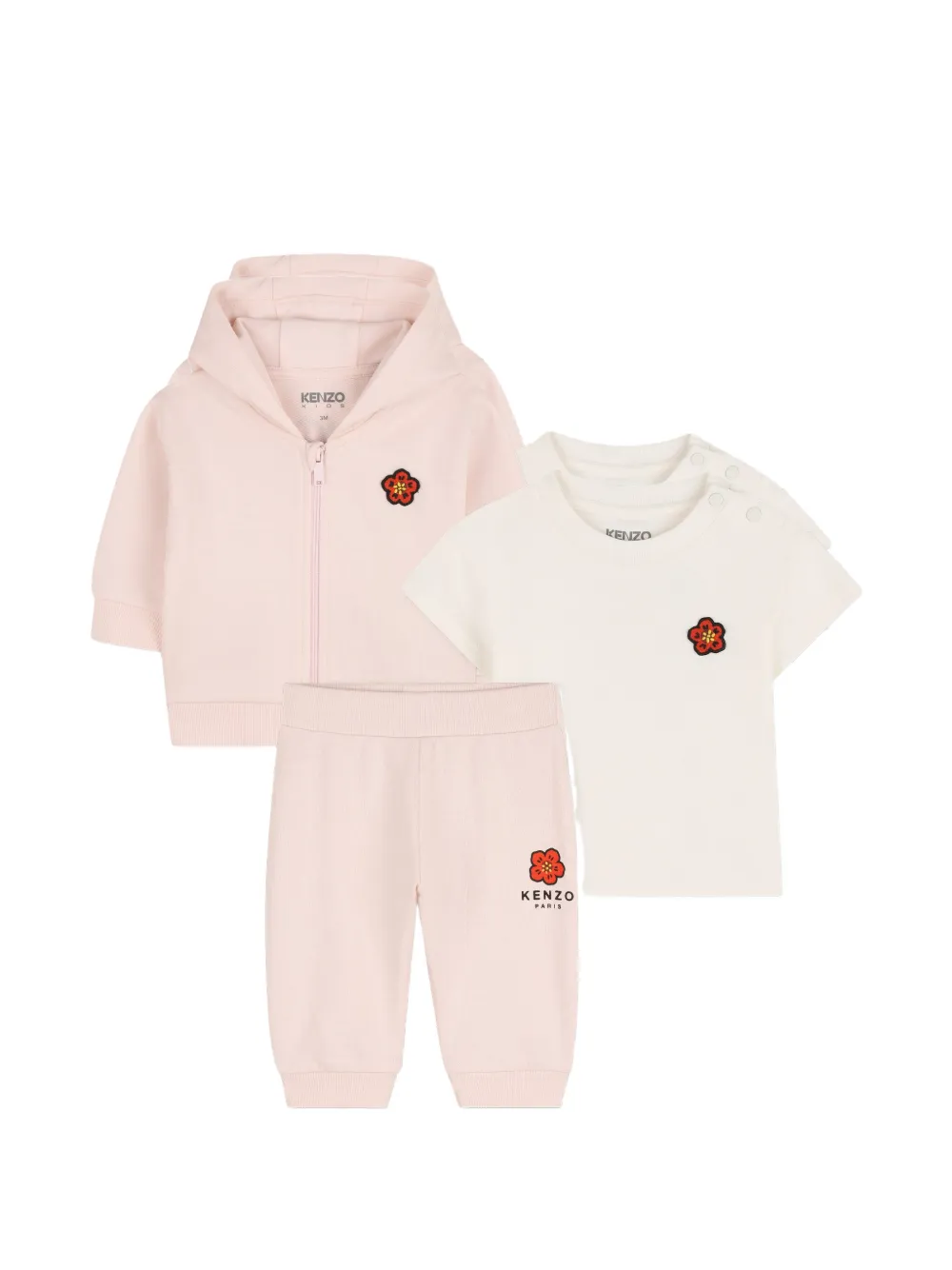 Kenzo Kids Tuta sportiva con stampa - Rosa