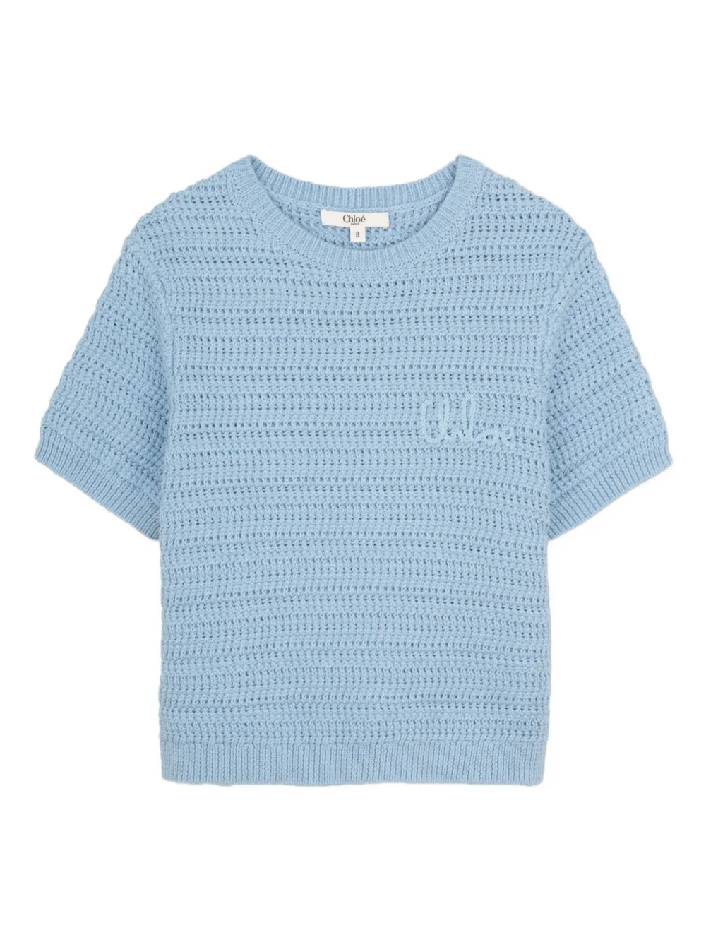 Chloé Kids logo-embroidered sweater - Blu