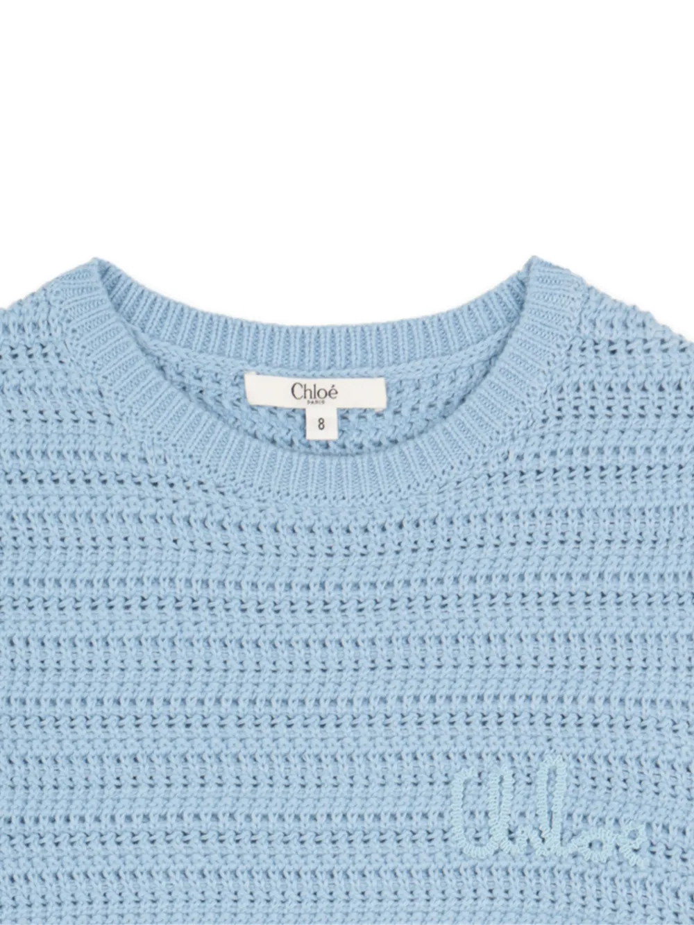  Chloé Kids Pull à Logo Brodé - Bleu 