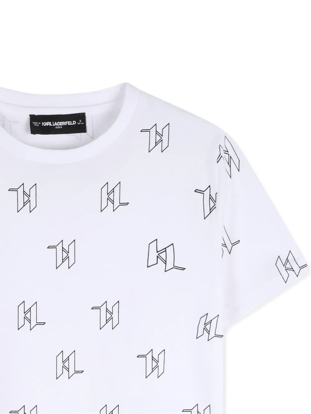 Karl Lagerfeld Kids T-shirt met print en korte mouwen Wit