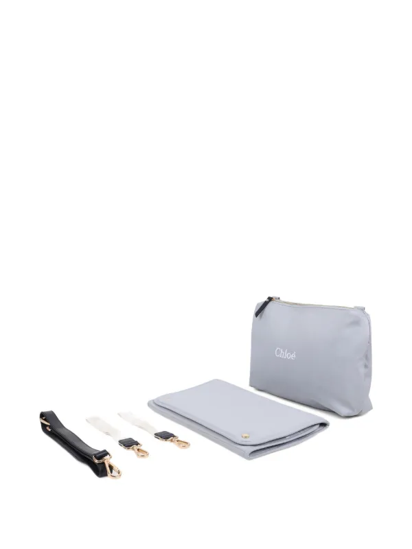 Chloé Kids logo-embroidery Changing Bag | Blue | FARFETCH