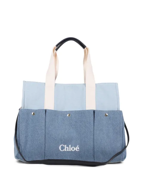 Chloé Kids logo-embroidery changing bag