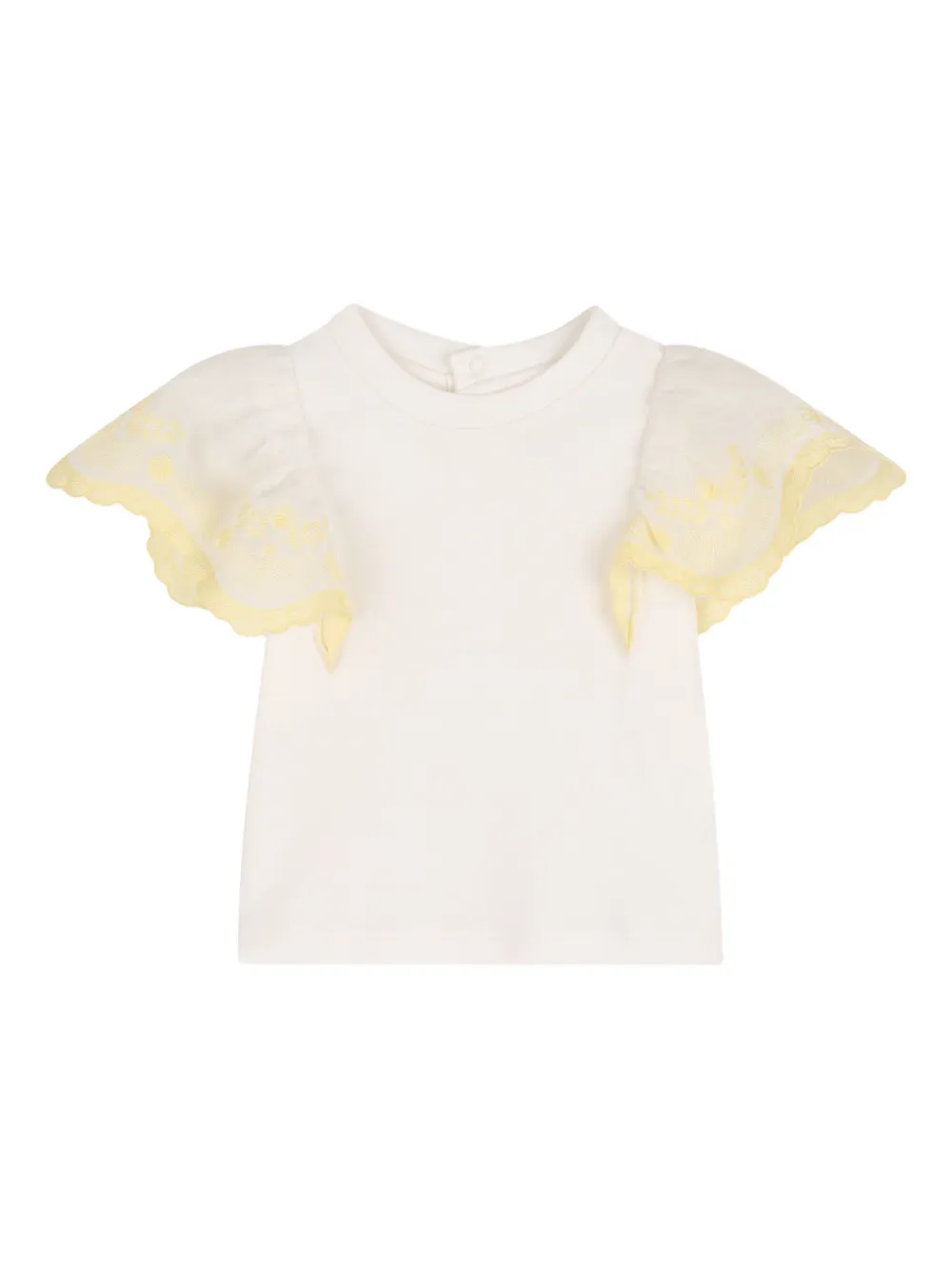 Chloé Kids ruffled lace top - Toni neutri