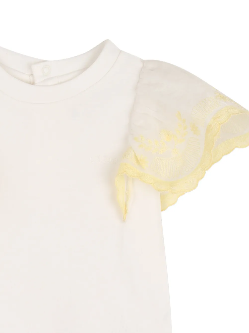  Chloé Kids Ruffled Lace Top - Neutrals 
