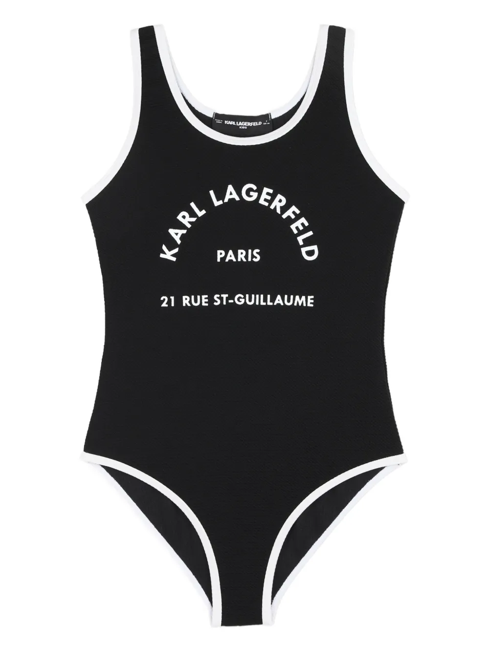 Karl Lagerfeld Kids Costume da bagno con stampa - Nero