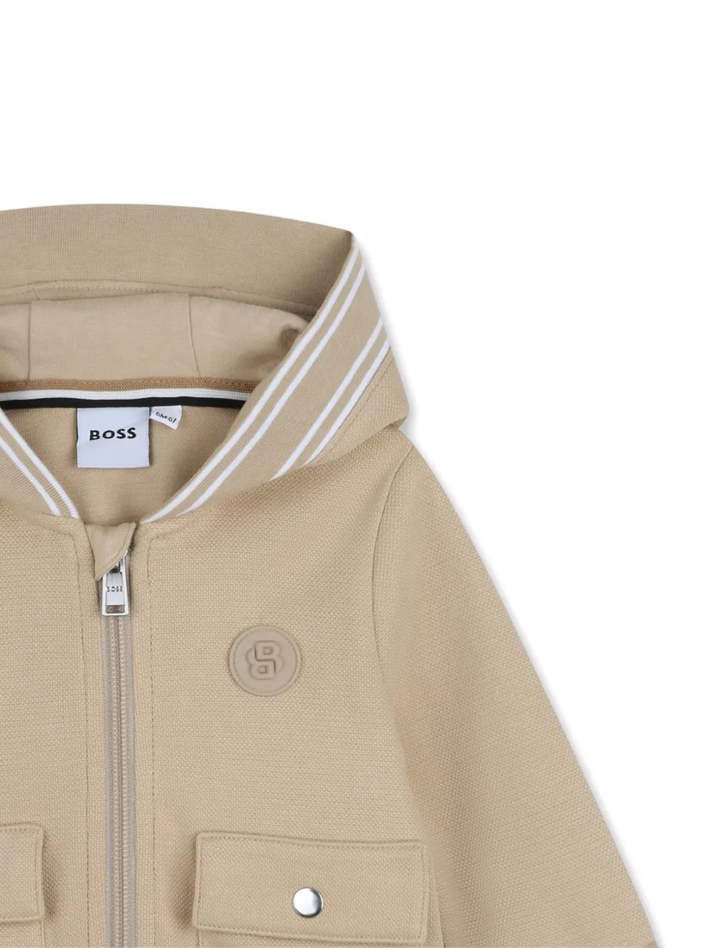  Boss Kidswear Hooded Pocket Jacket - Neutrals 
