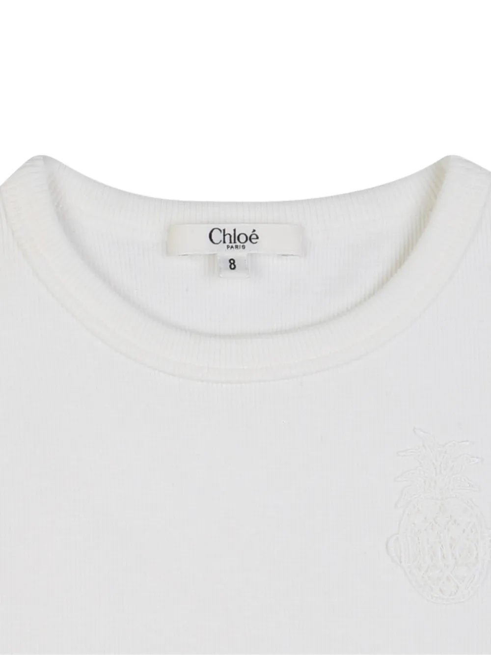 Chloé Kids Mouwloos T-shirt met logopatch Wit