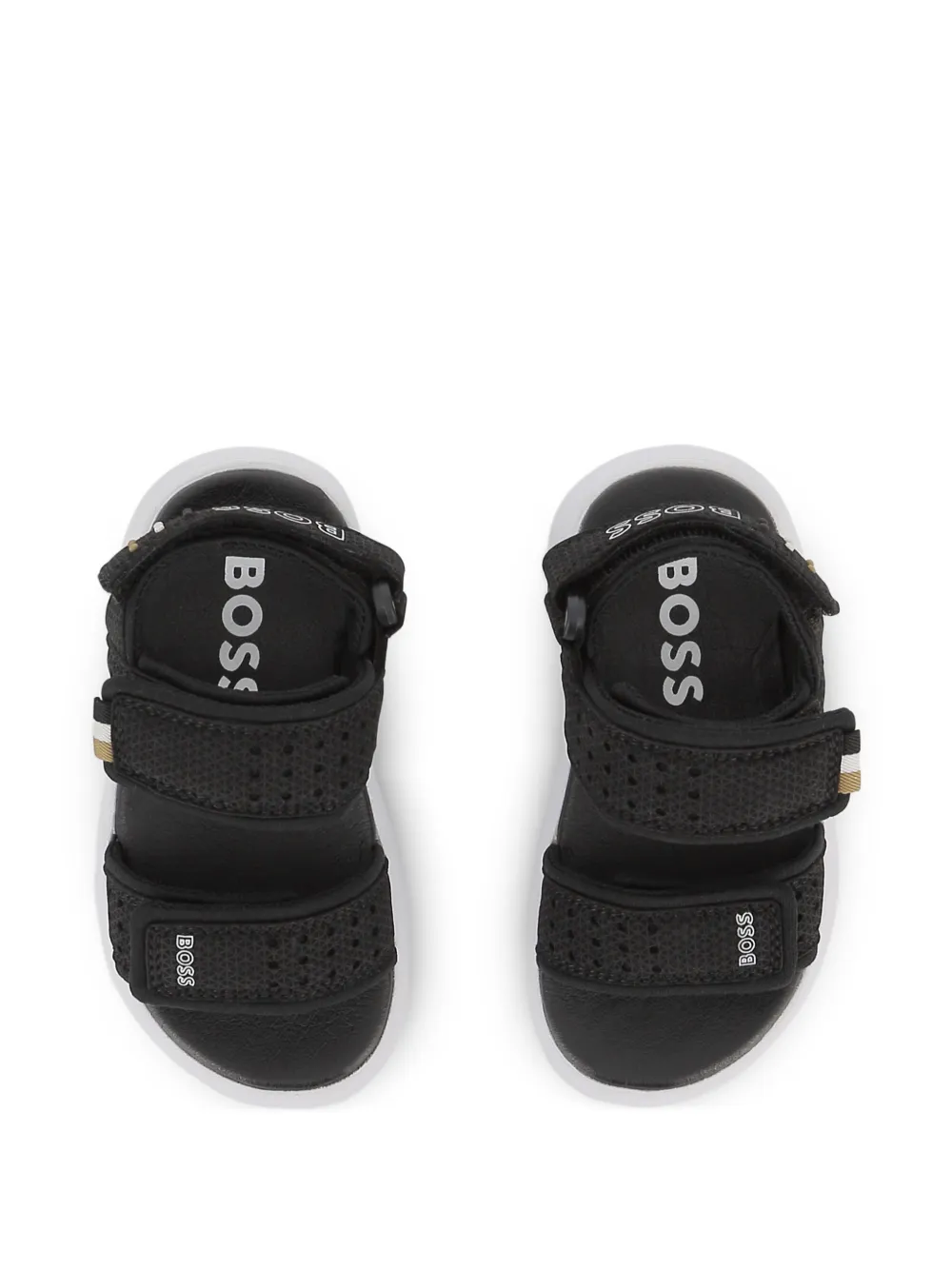 BOSS Kidswear Sandalen met logobandje Zwart