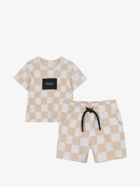 Marc Jacobs Kids checkerboard label-patch tracksuit set