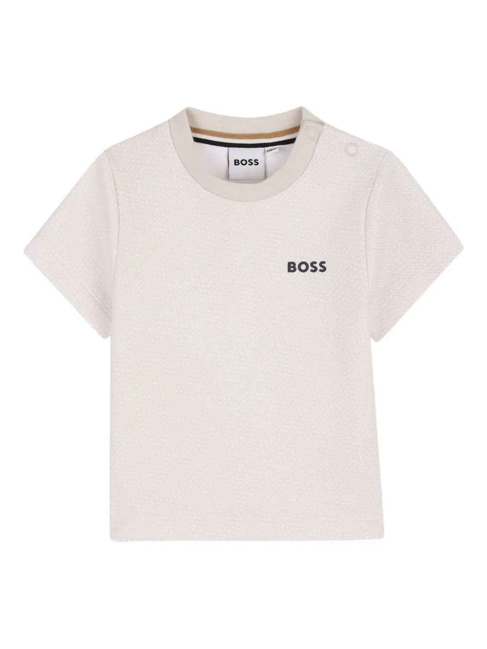 BOSS Kidswear T-shirt con lavorazione in rilievo - Toni neutri