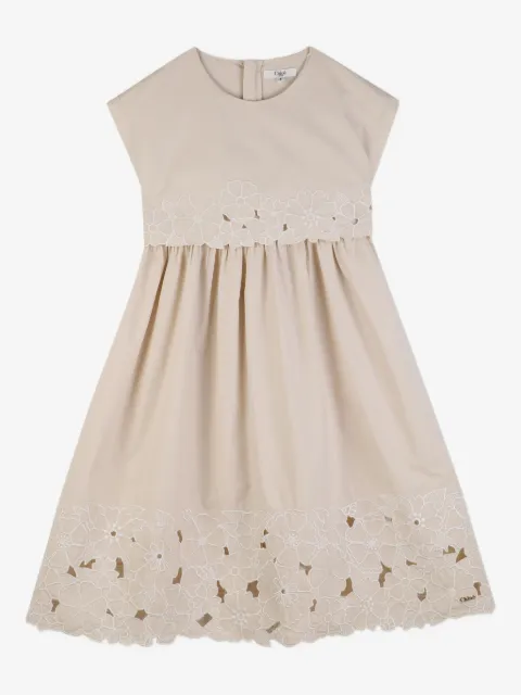 Chloé Kids floral-embroidered dress
