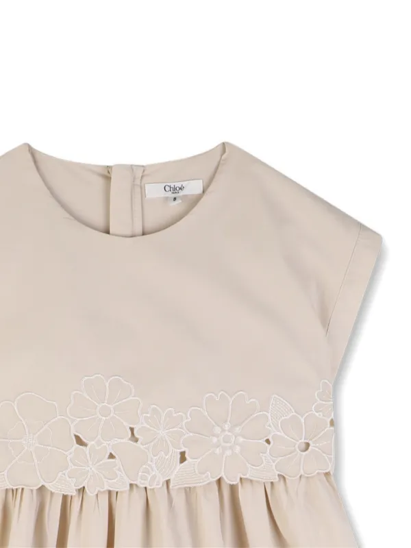 chloe embroidered dress Chloe lace U-Neck Long-Sleeve mini Dress, Iconic Milk, Women's, 2, Cocktail & Party Wedding Guest Dresses Long-Sleeve Dresses