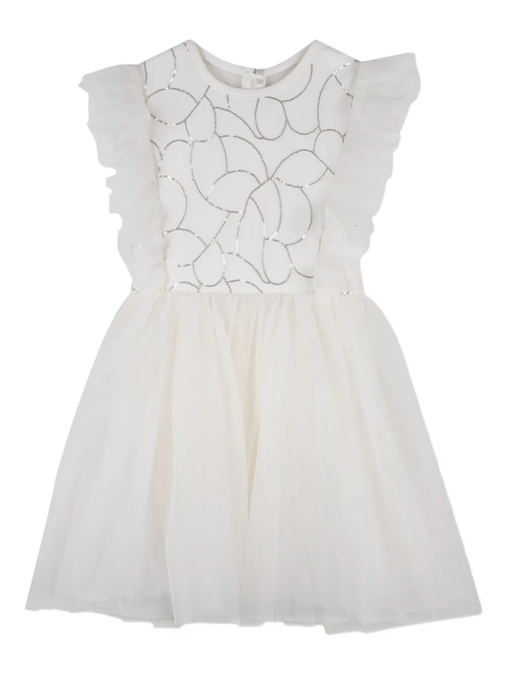 Billieblush Abito con paillettes e ruches - Bianco