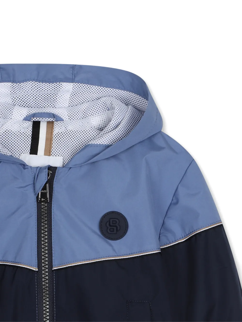BOSS Kidswear Jas met colourblocking en capuchon Blauw