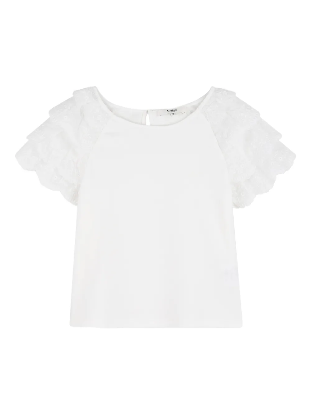 Chloé Kids ruffled sleeve top - Bianco