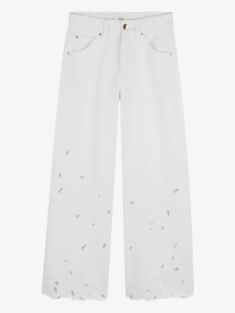 Chloé Kids floral-cut trousers