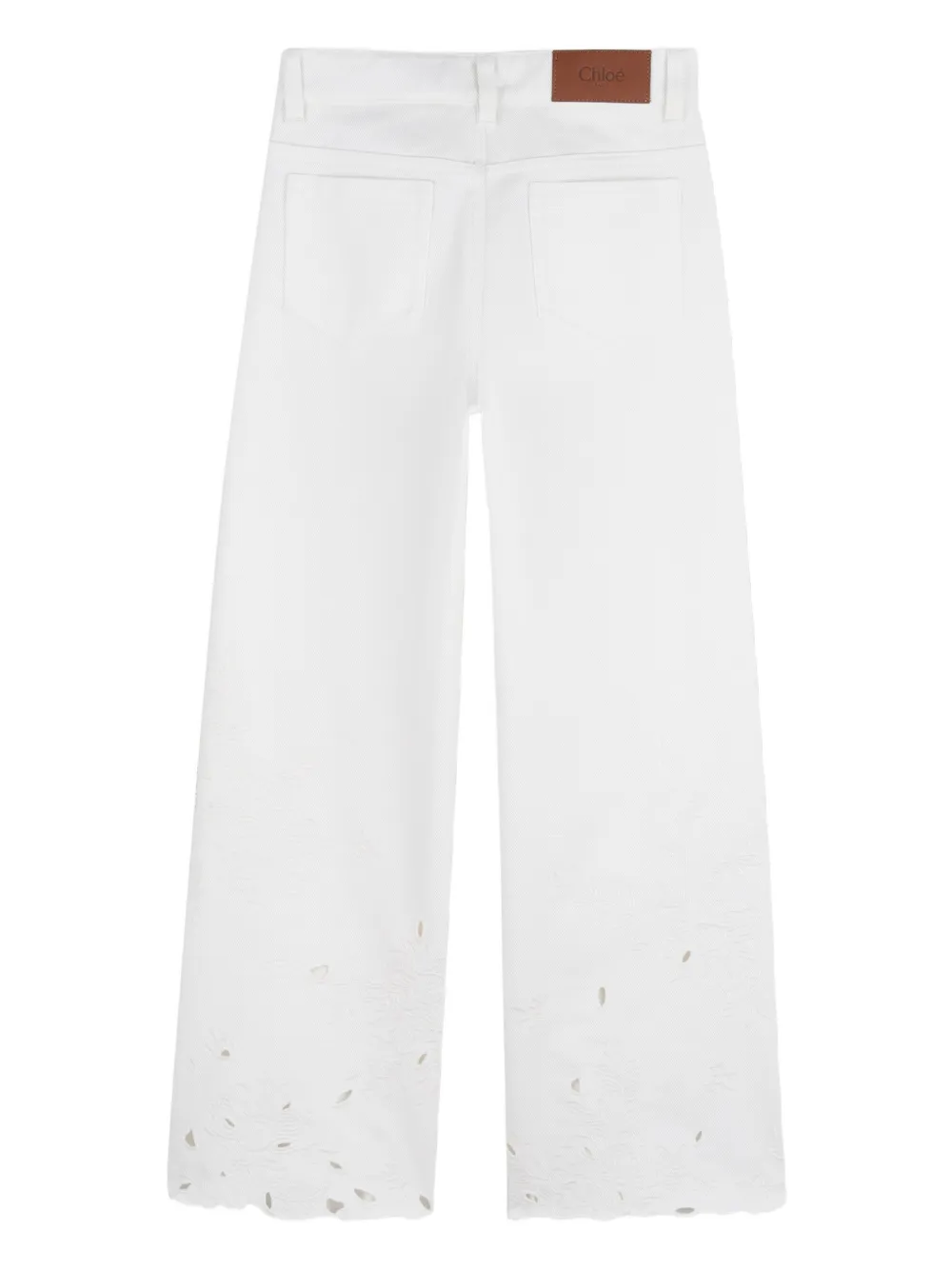 Chloé Kids Broek met bloemenprint Wit