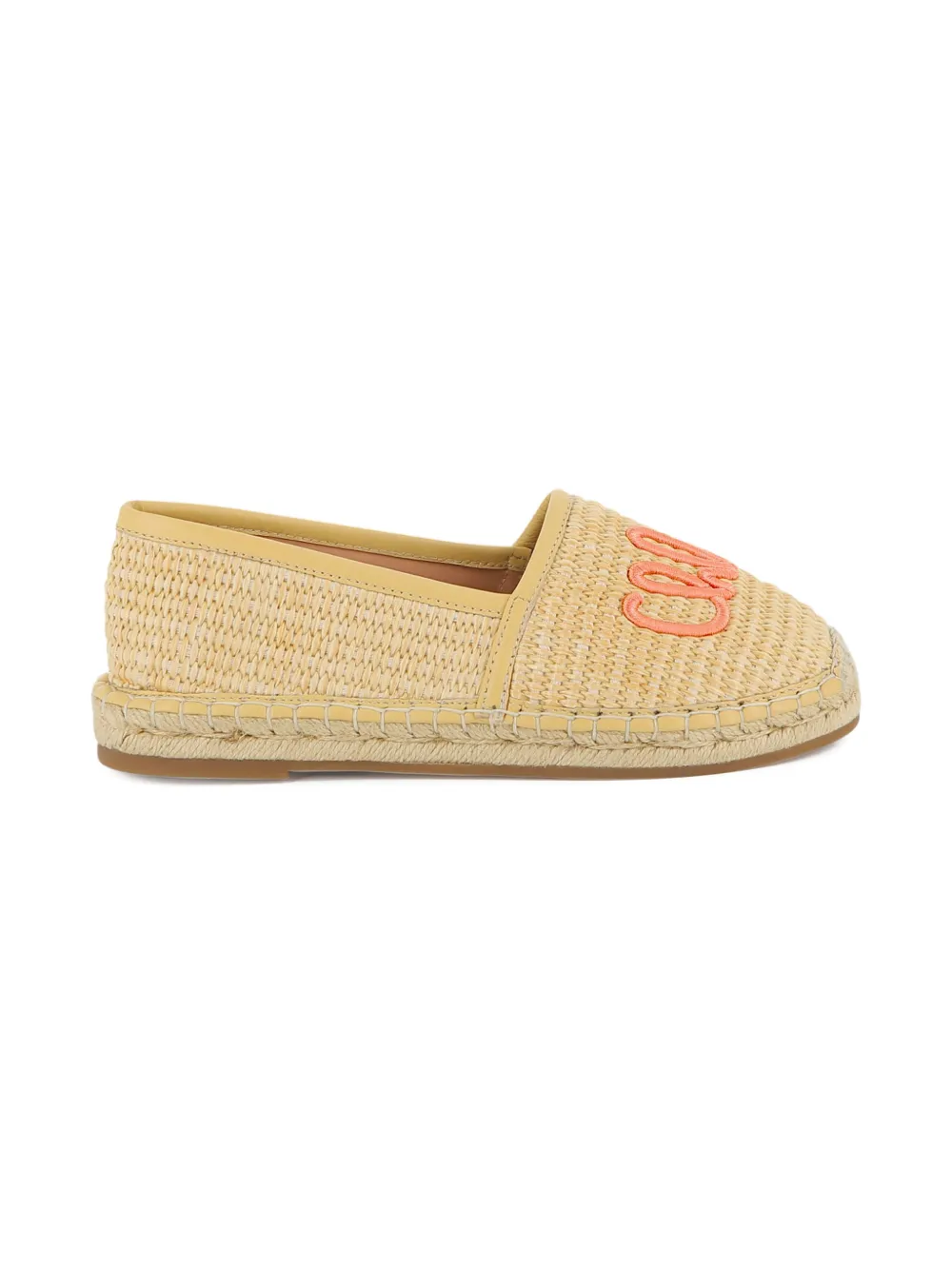 Chloé Kids Espadrilles met geborduurd logo Beige