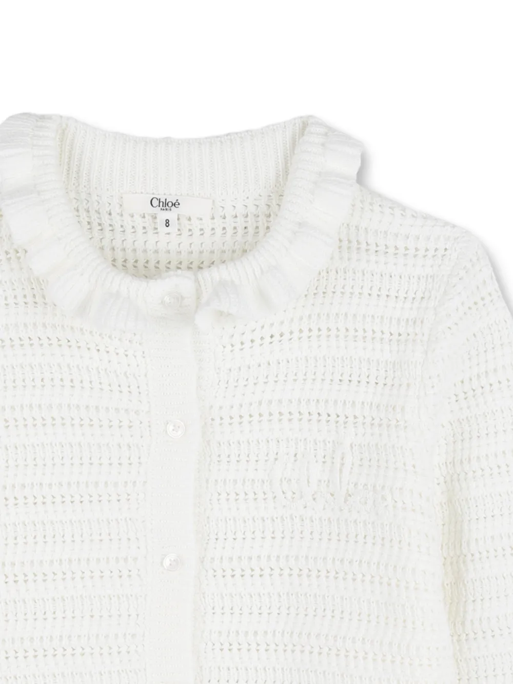 Ruffled-Trim Cardigan