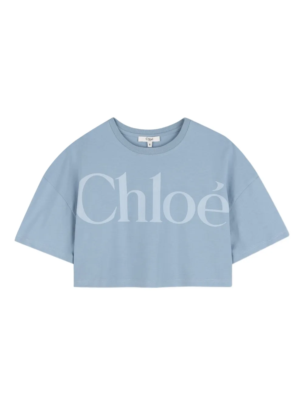 Chloé Kids cotton logo T-shirt - Blu
