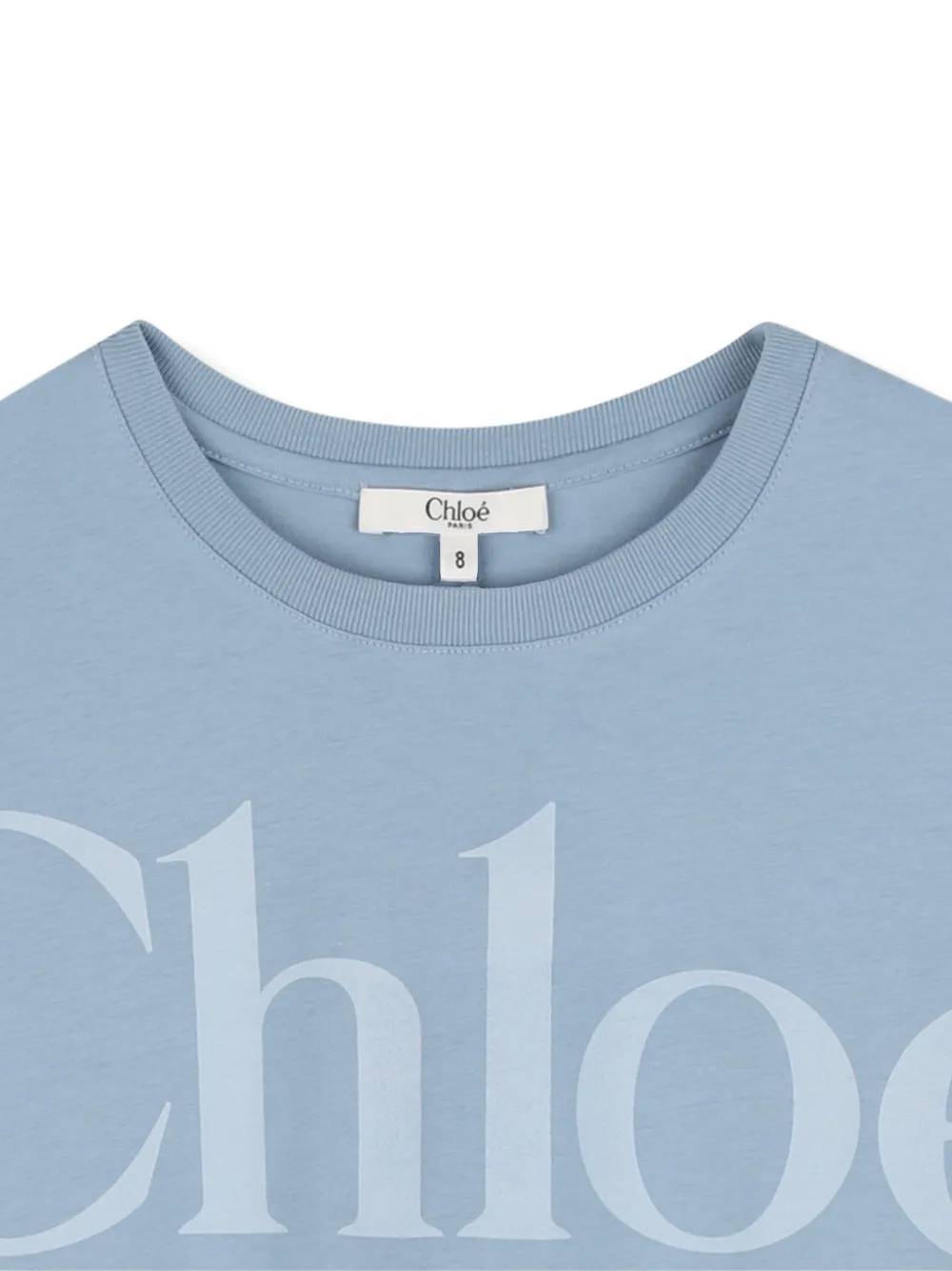 Chloé Kids Katoenen T-shirt met logo Blauw