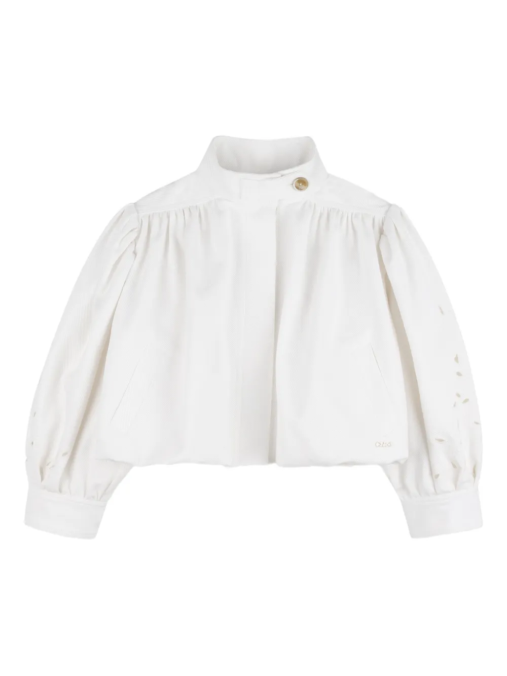 Chloé Kids Giacca con design laser cut - Bianco