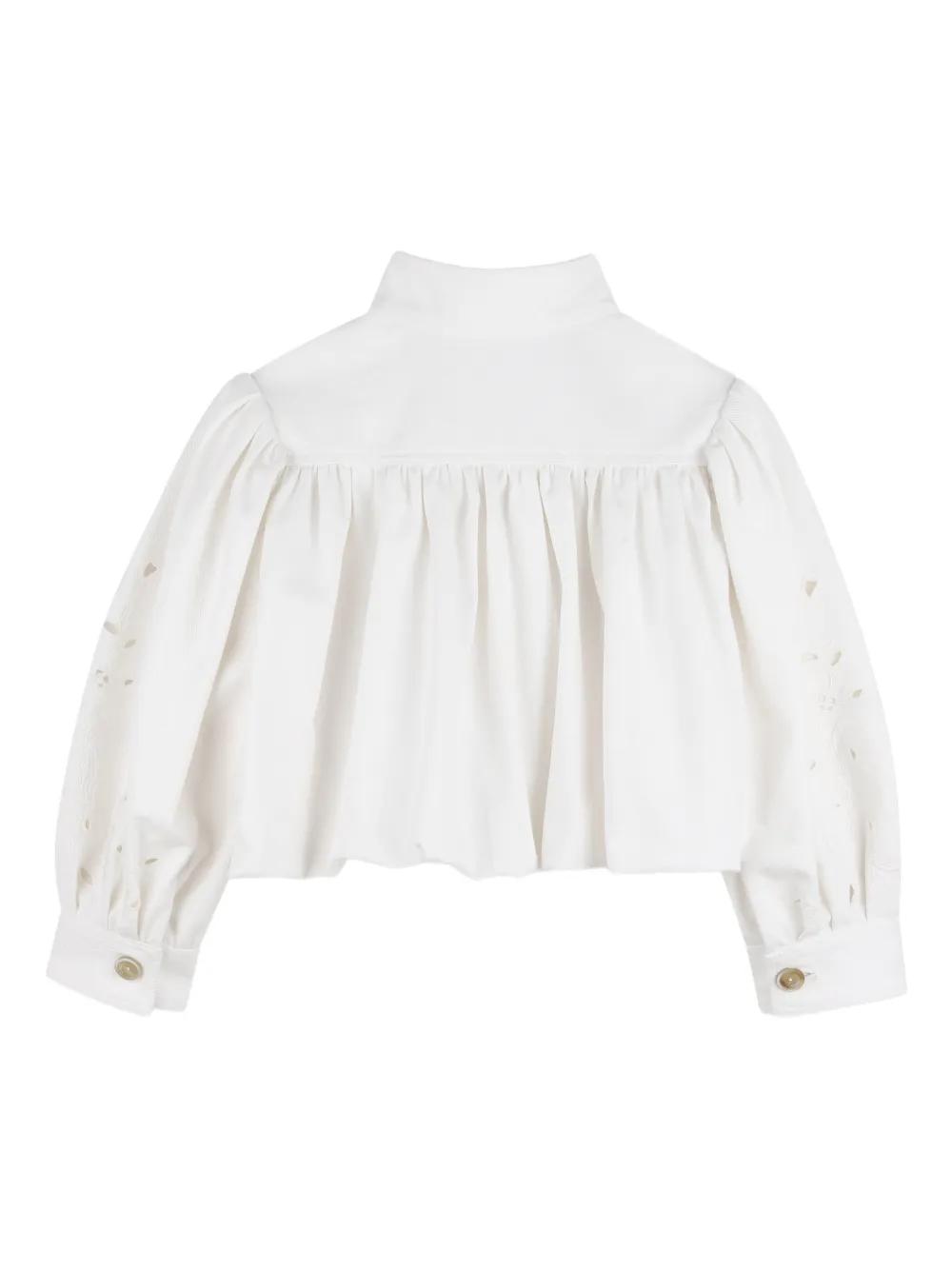 Chloé Kids Katoenen jack met uitgesneden details Wit