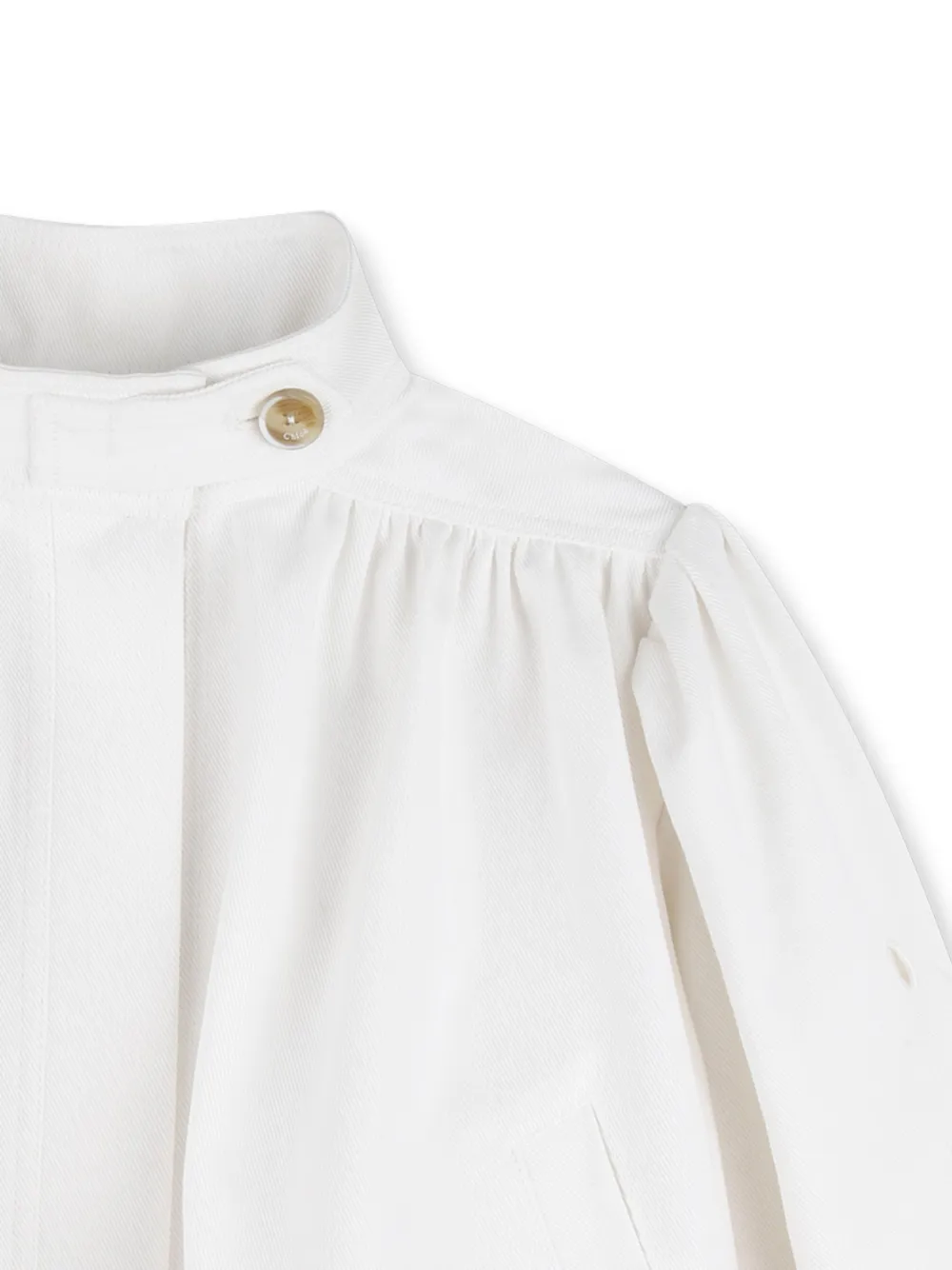 Chloé Kids Katoenen jack met uitgesneden details Wit