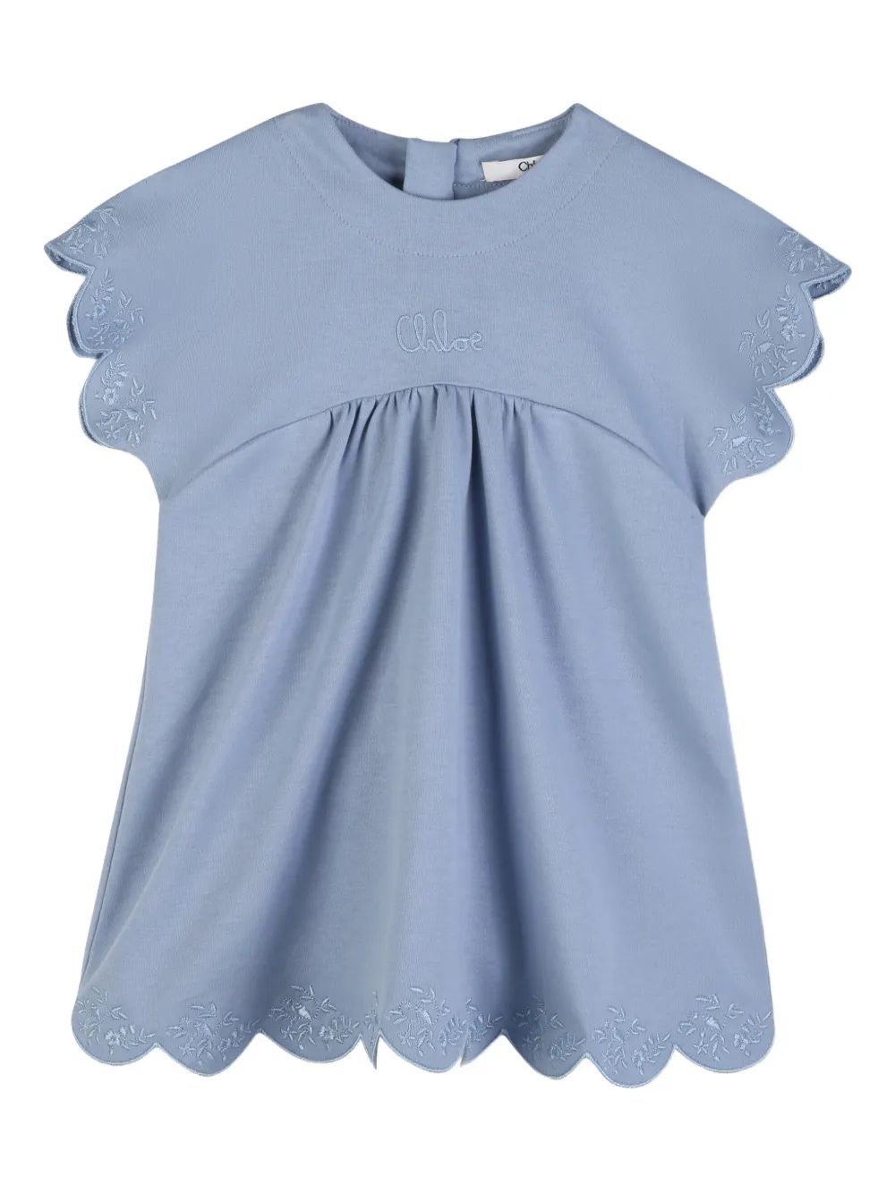 Chloé Kids scalloped dress - Blue