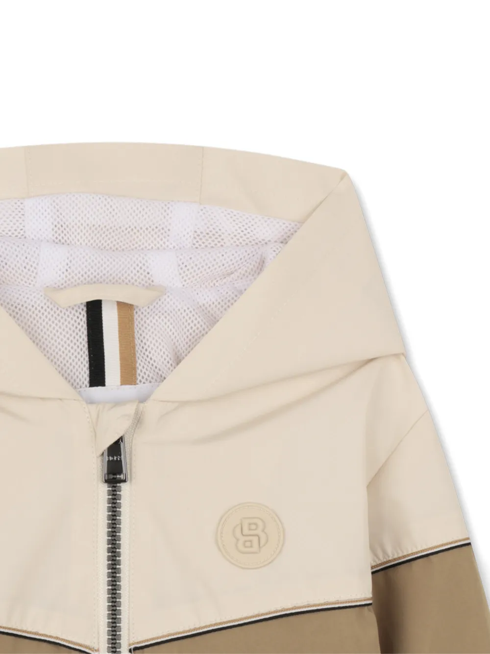 BOSS Kidswear Jas met colourblocking en capuchon Beige