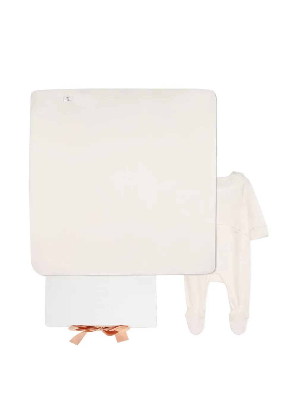  Chloé Kids Lace Trim Blanket - Neutrals 