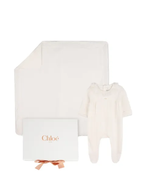 Chloé Kids frazada con ribete de encaje