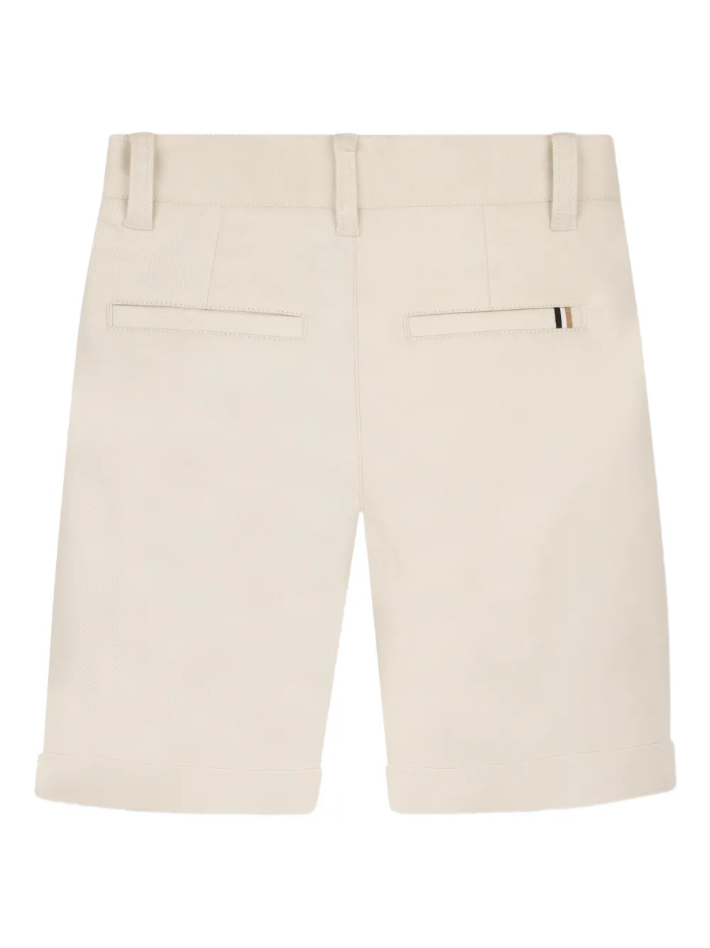BOSS Kidswear Shorts met knopen en manchetten Beige
