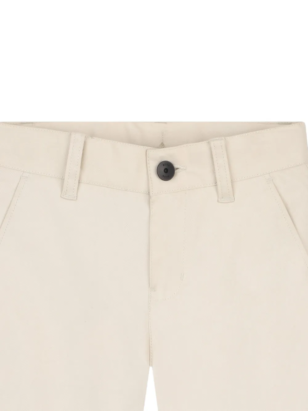 BOSS Kidswear Shorts met knopen en manchetten Beige