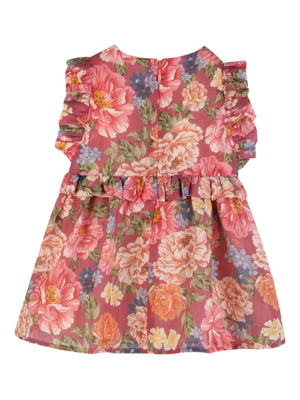 Chloé Kids Jurk met bloemenprint en ruches Roze